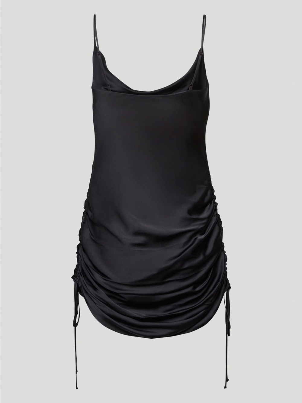 Wilfred NWT Black Silk-Blend Ruched Slip Dress